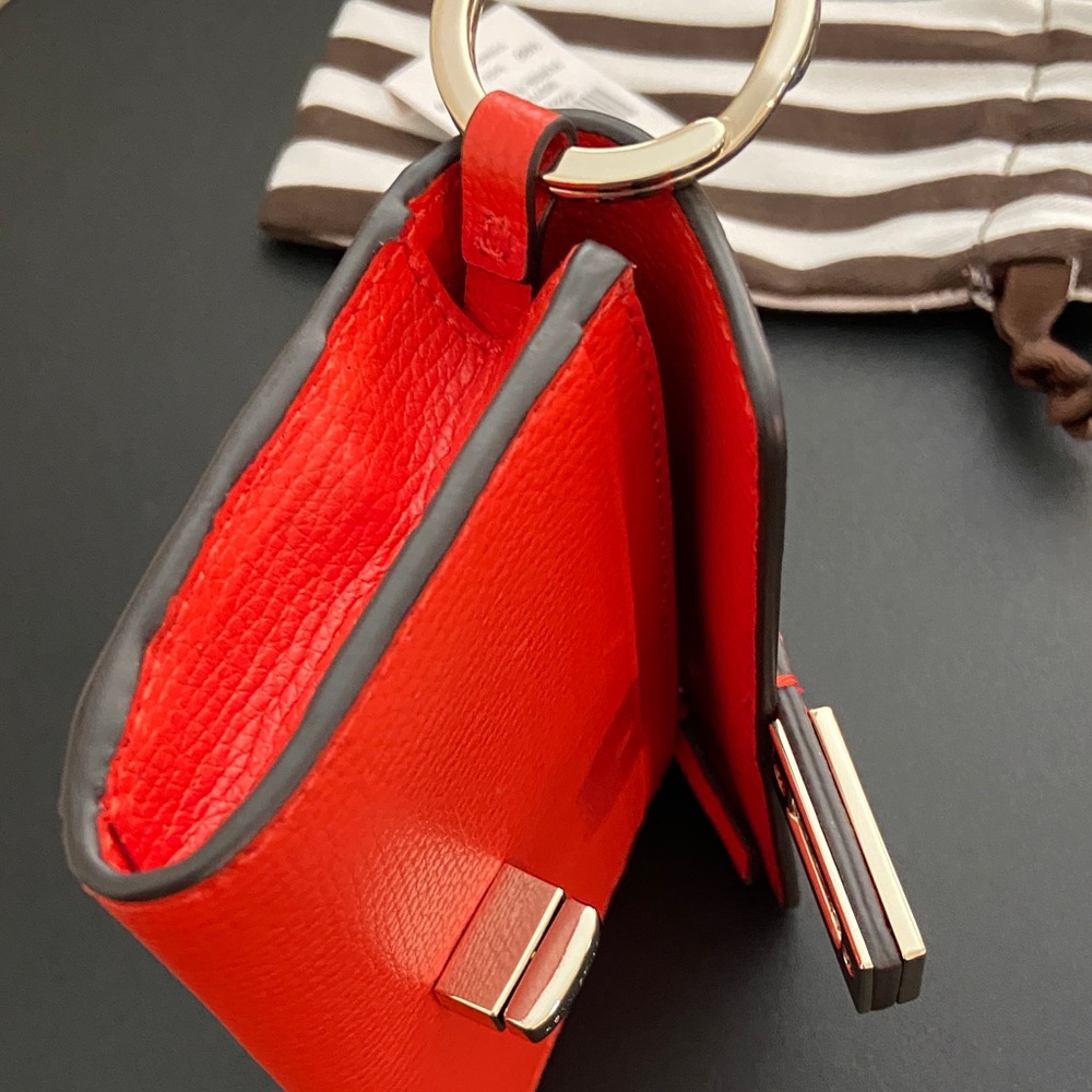 Henri Bendel Orange Leather Compact Wallet - Picture 15 of 16